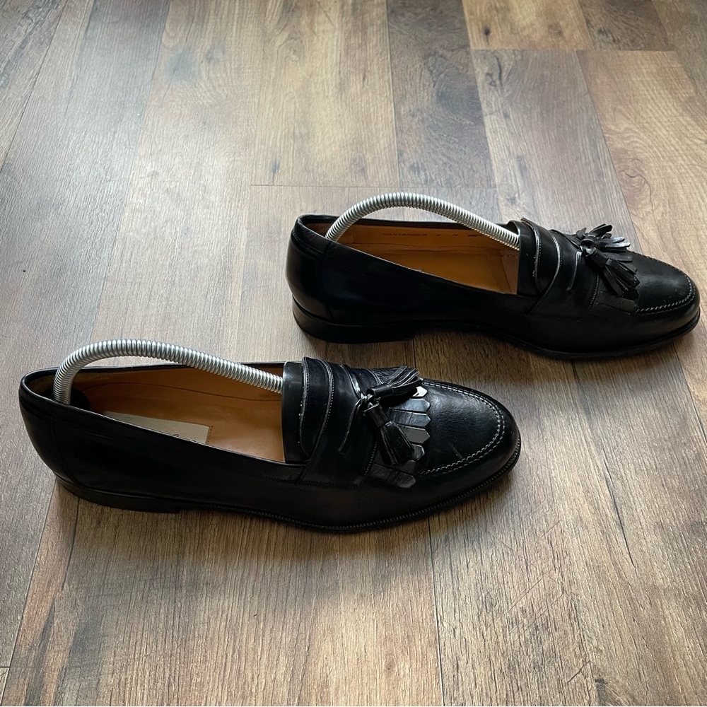 VINTAGE Mezlan Santander Men's Kiltie Loafers Shoes Size 9M Leather Black